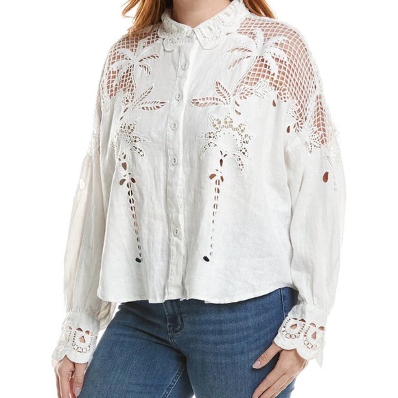 Elegant White Lace Women's Top - Picture 1 of 2